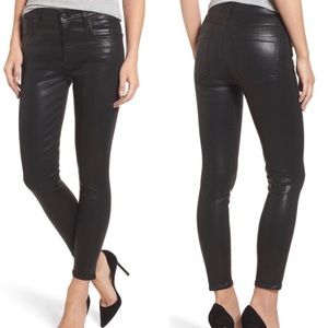 Leather coated jeans